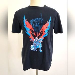 Anvil Mens Black Graphic T Shirt - Super Heroes - Size Large